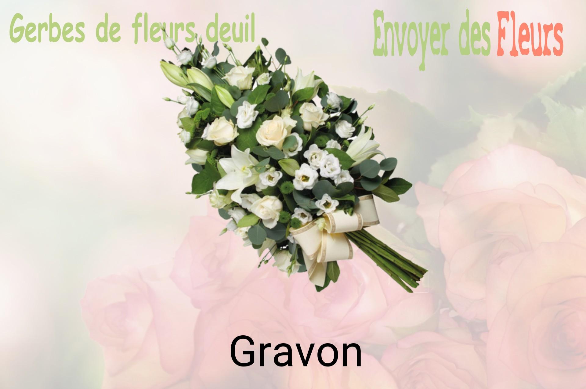 Gerbe de fleurs de deuil livrée à Gravon